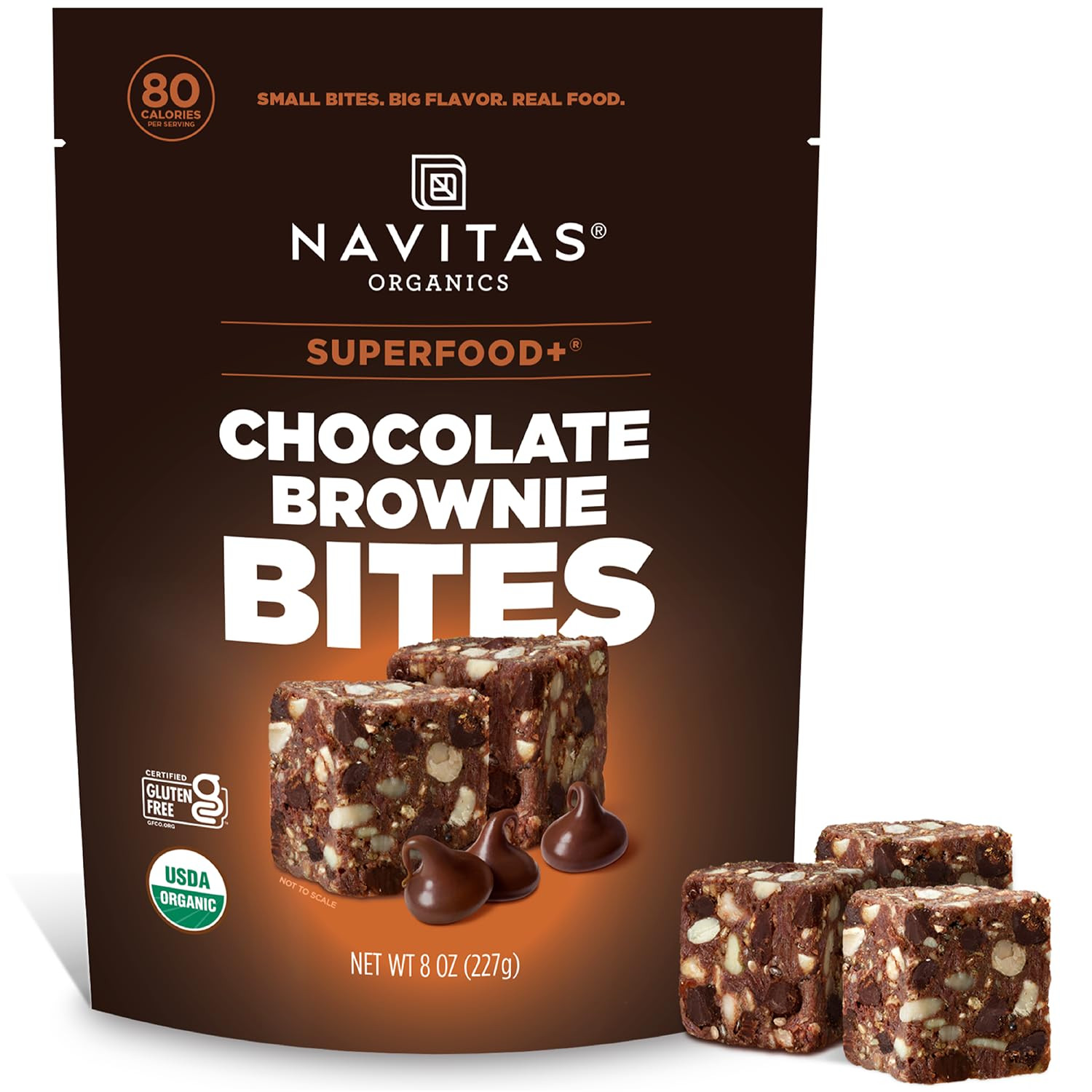 Navitas Organics Chocolate Brownie Superfood+ BITES – Power Snacks – All Natural