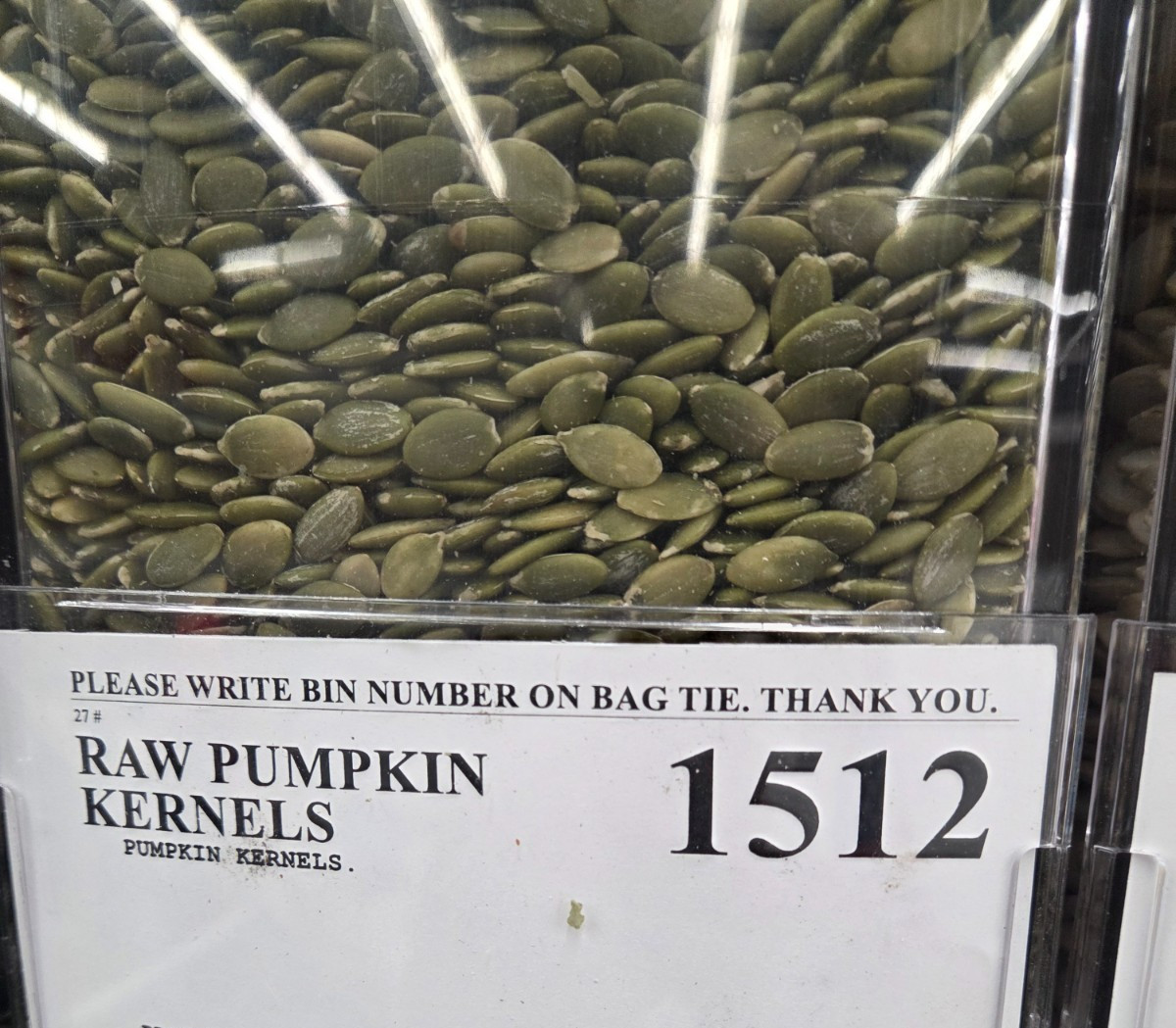 Raw Pumpkin Kernels Bulk Bin 1512, 5 Pounds