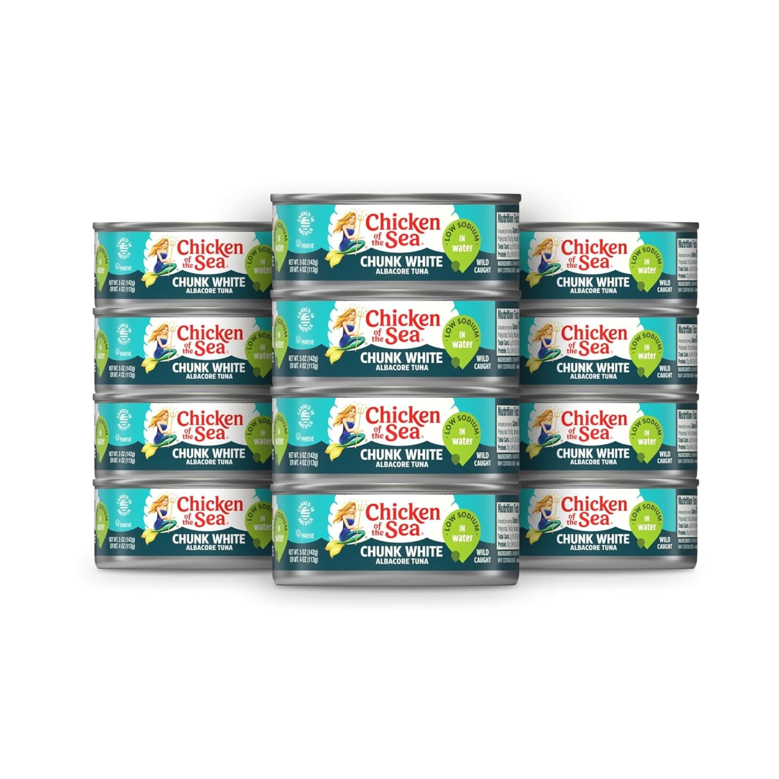 Chicken of the Sea Wild Caught Chunk White Albacore Tuna in Water, 5 oz Cans,…