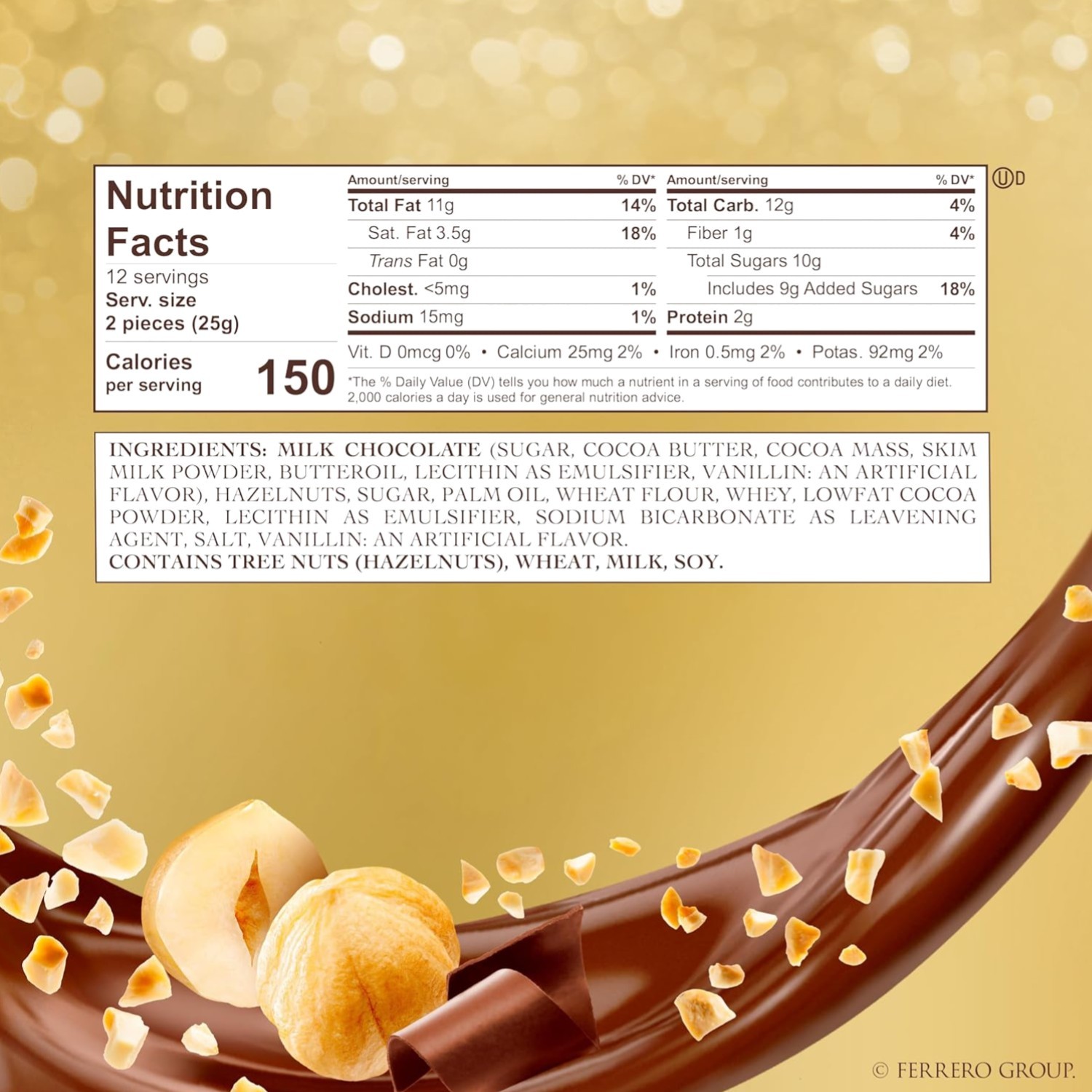 Elegant Gourmet Hazelnut Milk Chocolate Gift Box – 24 Individually Wrapped