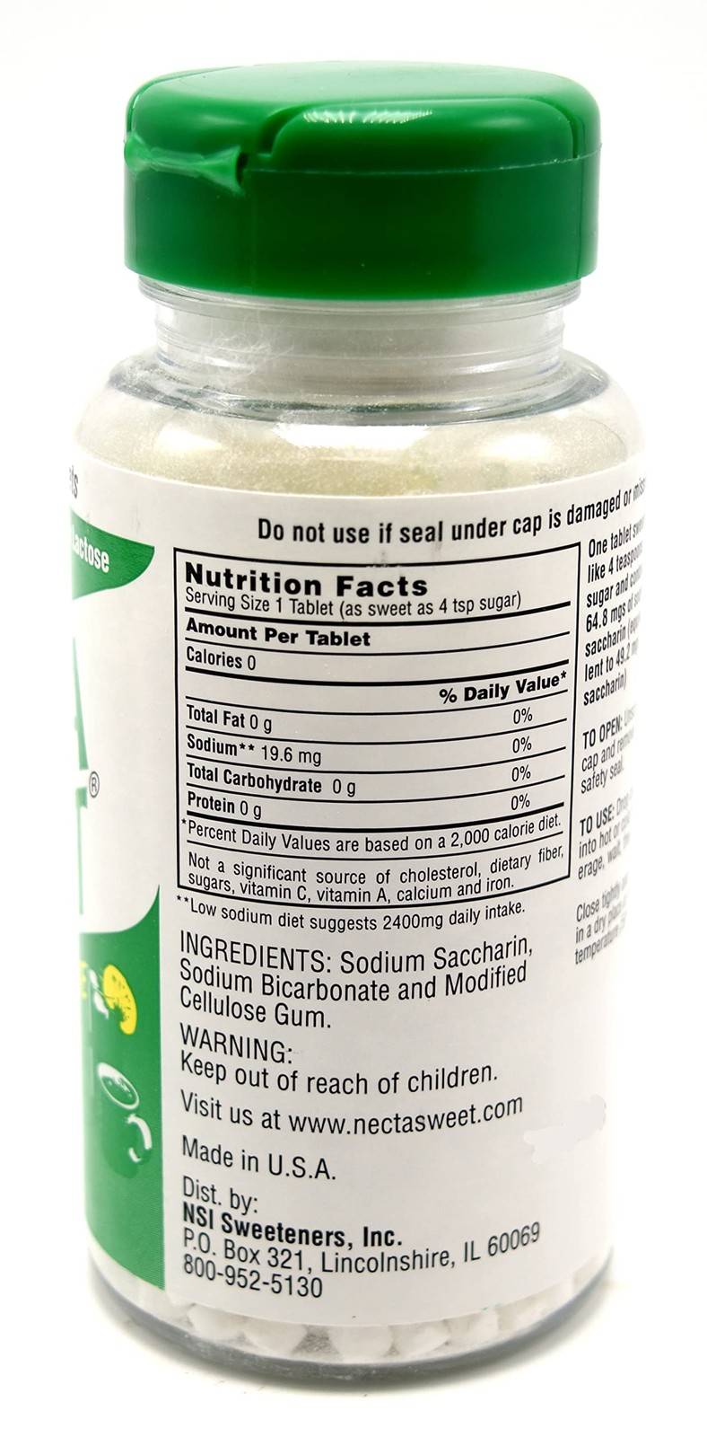 Necta Sweet Saccharin Tablets, 1 Grain, 1000 Tablet 1 Count (Pack of 2)