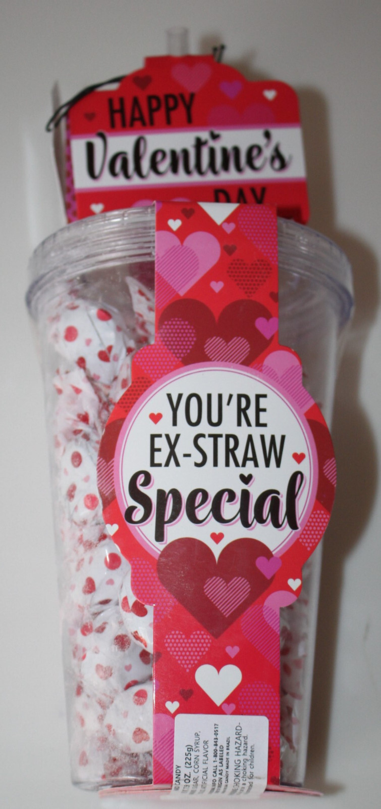 You’re Ex-Straw Special – 24 oz Cold Drink Tumbler Cup Filled w Hard Candy 7.9oz