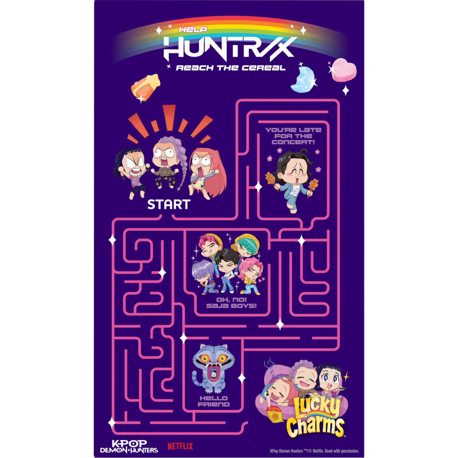 Lucky Charms Cereal KPop Demon Hunters, HUNTR/X Peach Mango, 18.6 oz