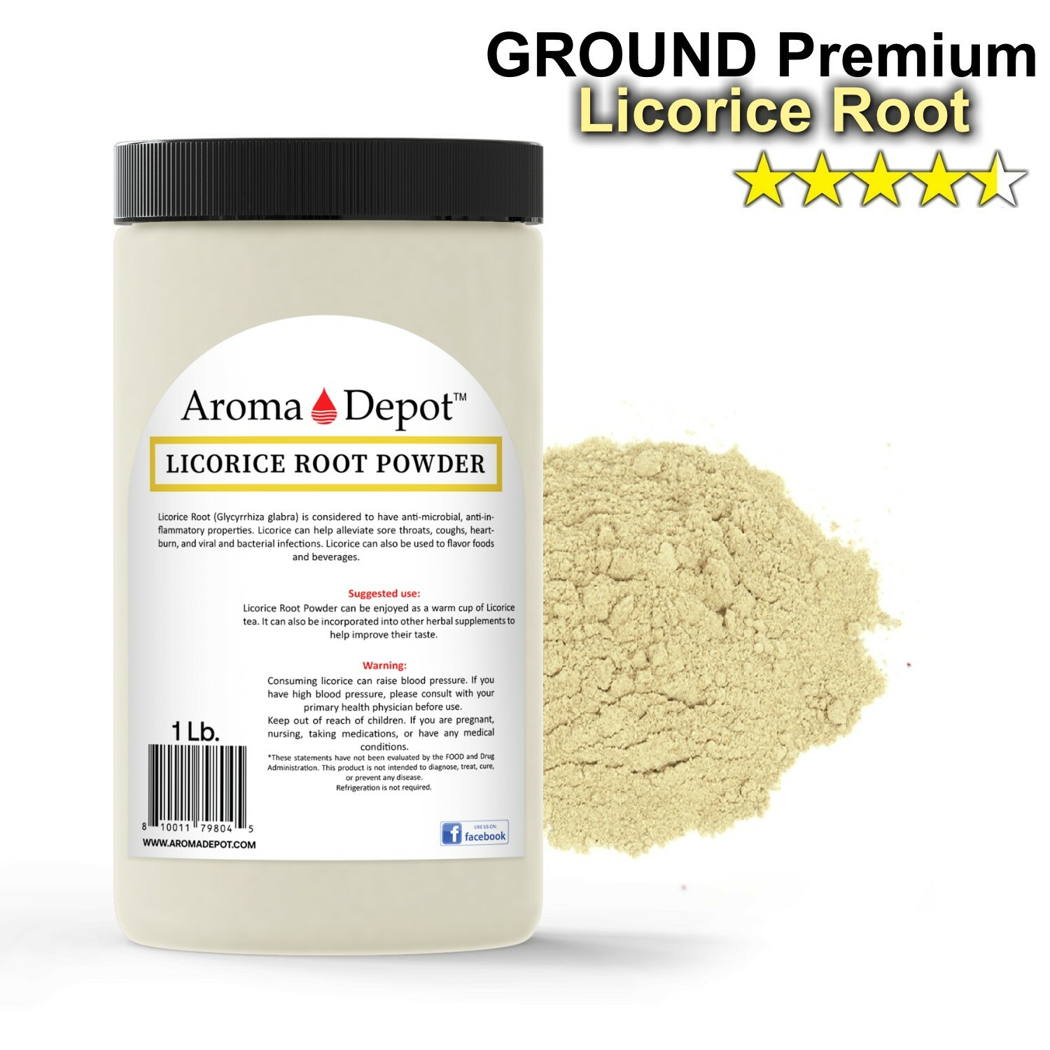 3lbs. Licorice Root Powder Raw Glycyrrhiza glabra (x3 Individual -1lb) Mulethi
