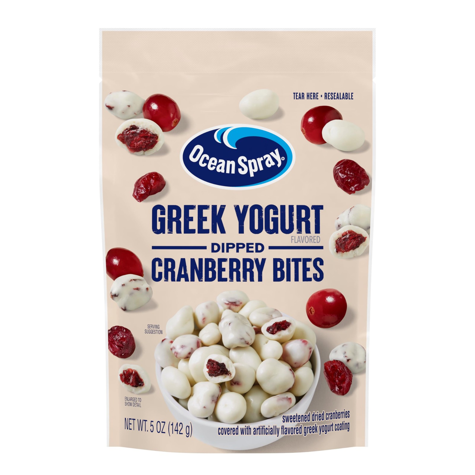 Ocean Spray Greek Yogurt Covered Craisins, Greek Yogurt Flavored, Dried Fruit