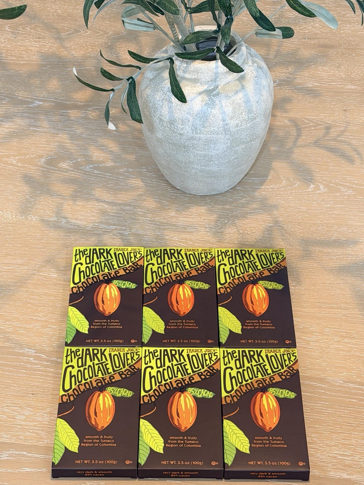 Trader Joe’s Dark Chocolate Lover’s Bar 85% Cacao 6 Pack 3.5 oz Sealed