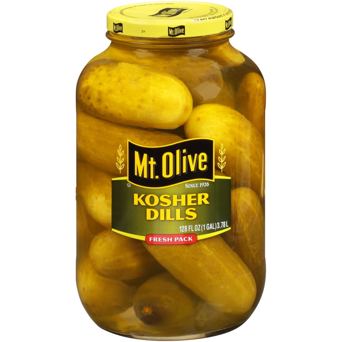 Mt. Olive Fresh Pack Whole Kosher Dills Pickles, 128 fl oz jar
