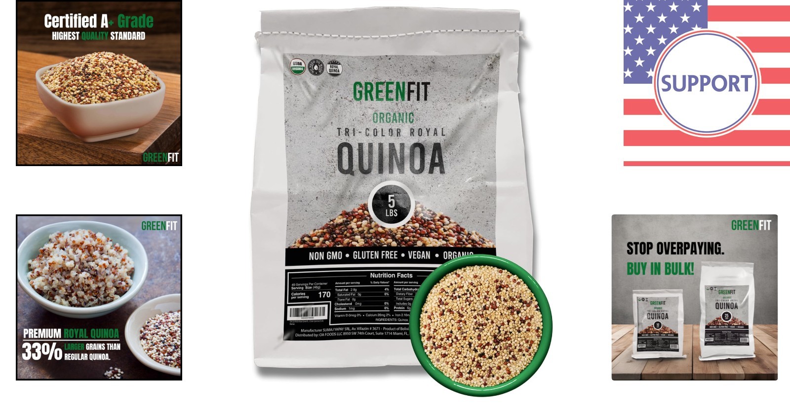 Now Greenfit Organic Tri Color Quinoa – 5 lb Bag, Gluten Free & Nutritious
