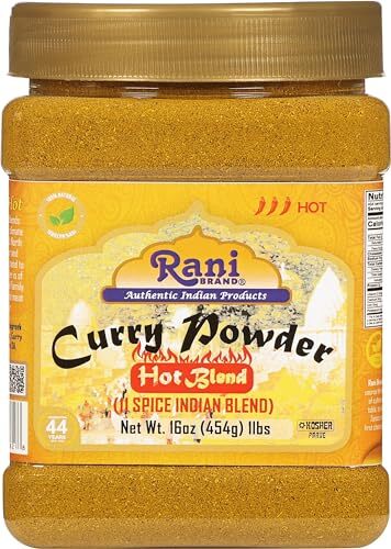 Rani Curry Powder Hot (11-Spice Authentic Indian Blend) 1 Pound (Pack of 1)