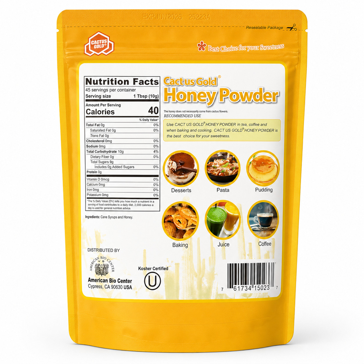 Cactus Gold Honey Powder 1LB Unit 12 Pack