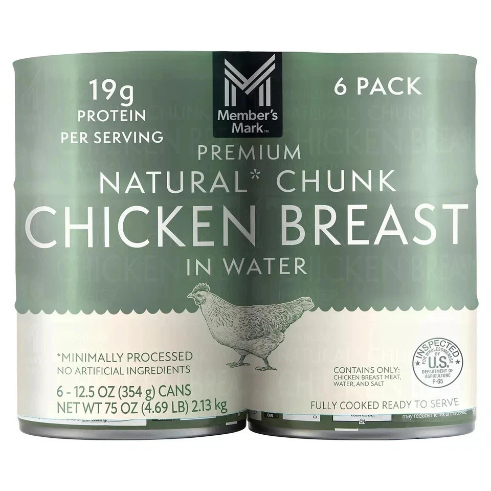 Member’s Mark Premium Chunk Chicken Breast (12.5 oz., 6 ct.) Pull tab Container