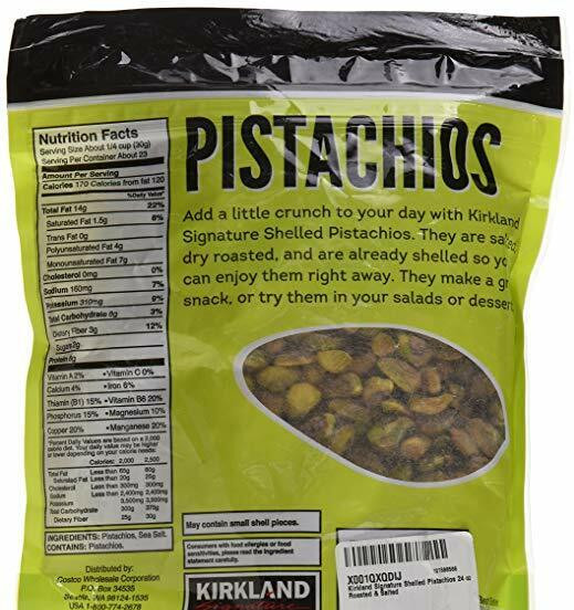 Kirkland Signature Shelled Pistachios Roasted & Salted 24 oz