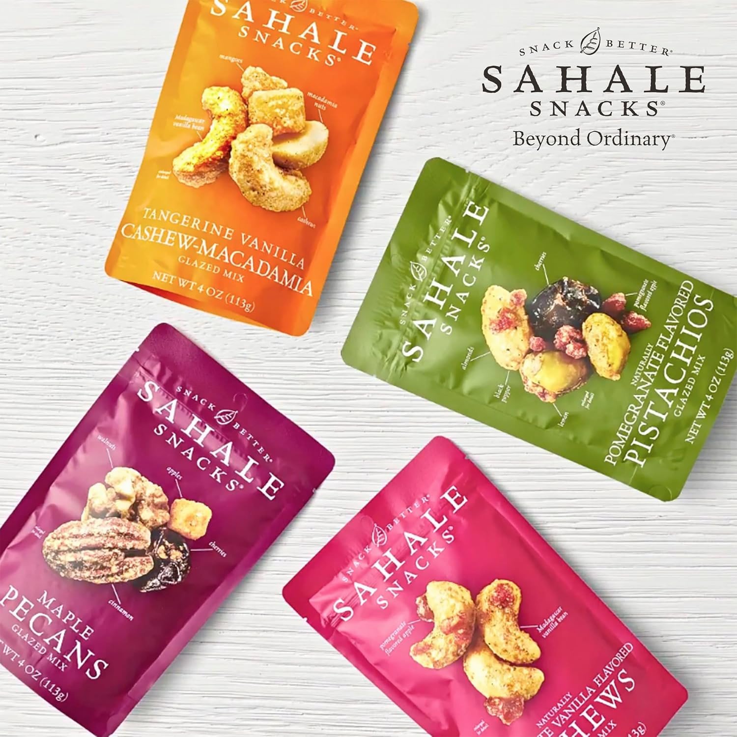 Sahale Snacks Pomegranate Vanilla Cashews Gourmet Glazed Nut Mix 6 Pack