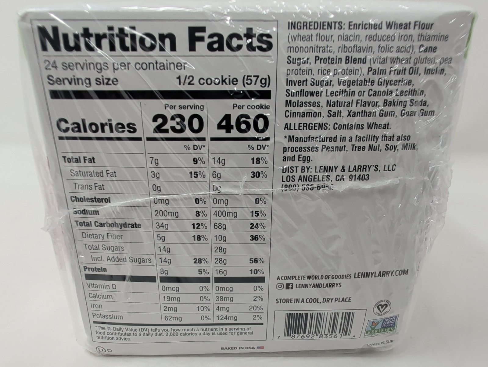 [24 PACK] Lenny & Larry’s The Complete Cookie, Snickerdoodle 16G Protein