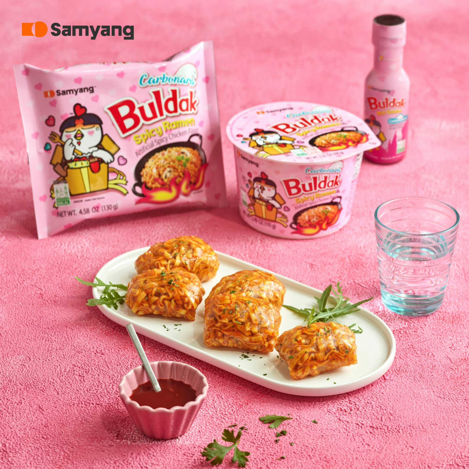 New Samyang Spicy Chicken Noodle Carbonara Flavor Ramen, 4.58 oz, 5 Pack,,