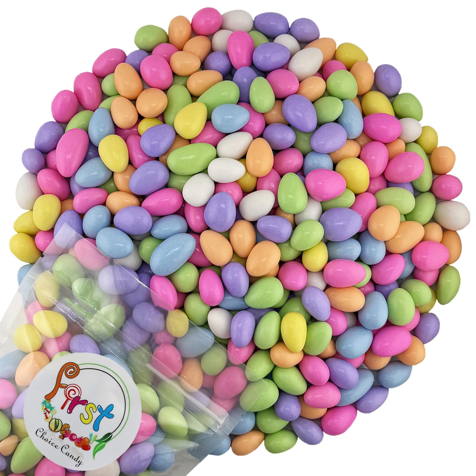 FirstChoiceCandy Jordan Almonds 1 Pound (Pack of 1), Assorted Pastel Colors