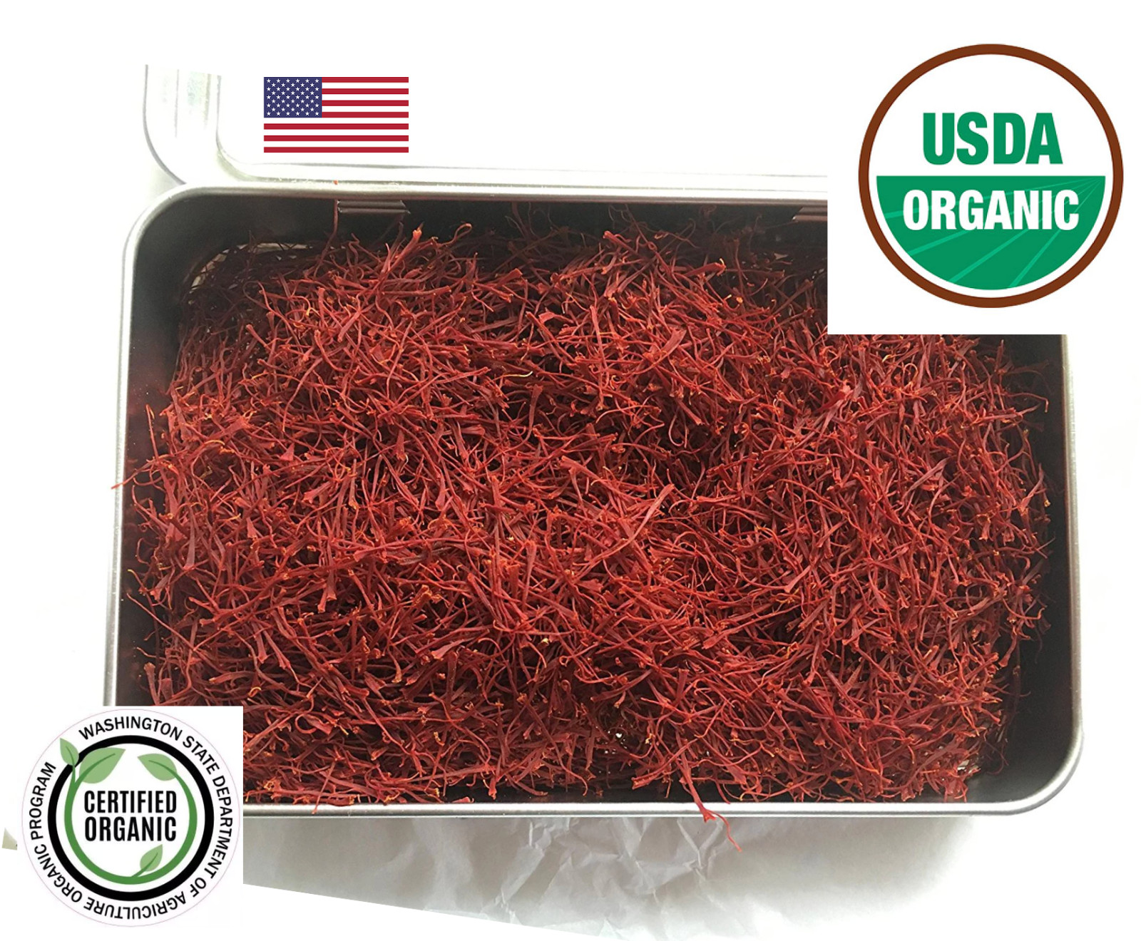 Organic SAFFRON, 2 GRAMS OF 100% ORGANIC NEW PURE NATURAL RED SAFFRON