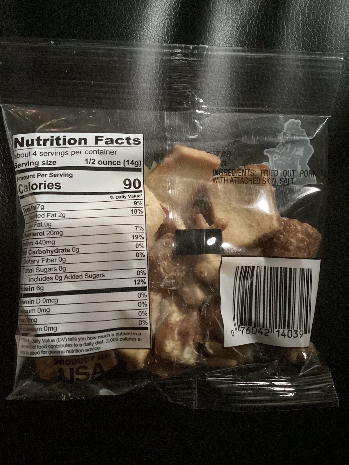 WALLACE’S PORK FATBACK WITH SKIN ATTACHED CHICHARRONES REGULAR FLAVOR (10 PACK)