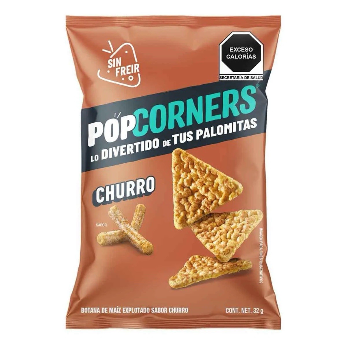5X POPCORNERS 🇲🇽 CHURRO – SABRITAS MEXICANAS (5 Paquetes de 32g c/u)