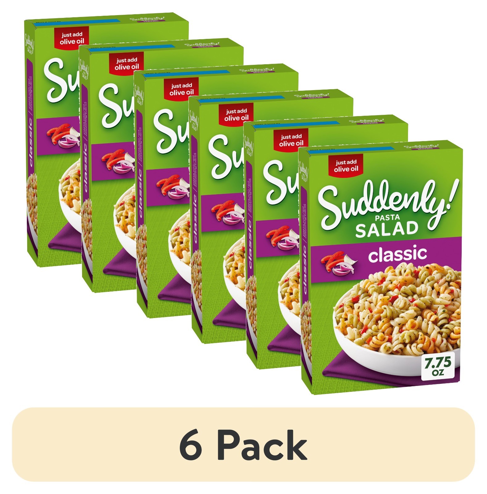 6 pk,Suddenly Salad Classic Pasta Salad Mix with Red Peppers ,Seasoning,7.75 oz.