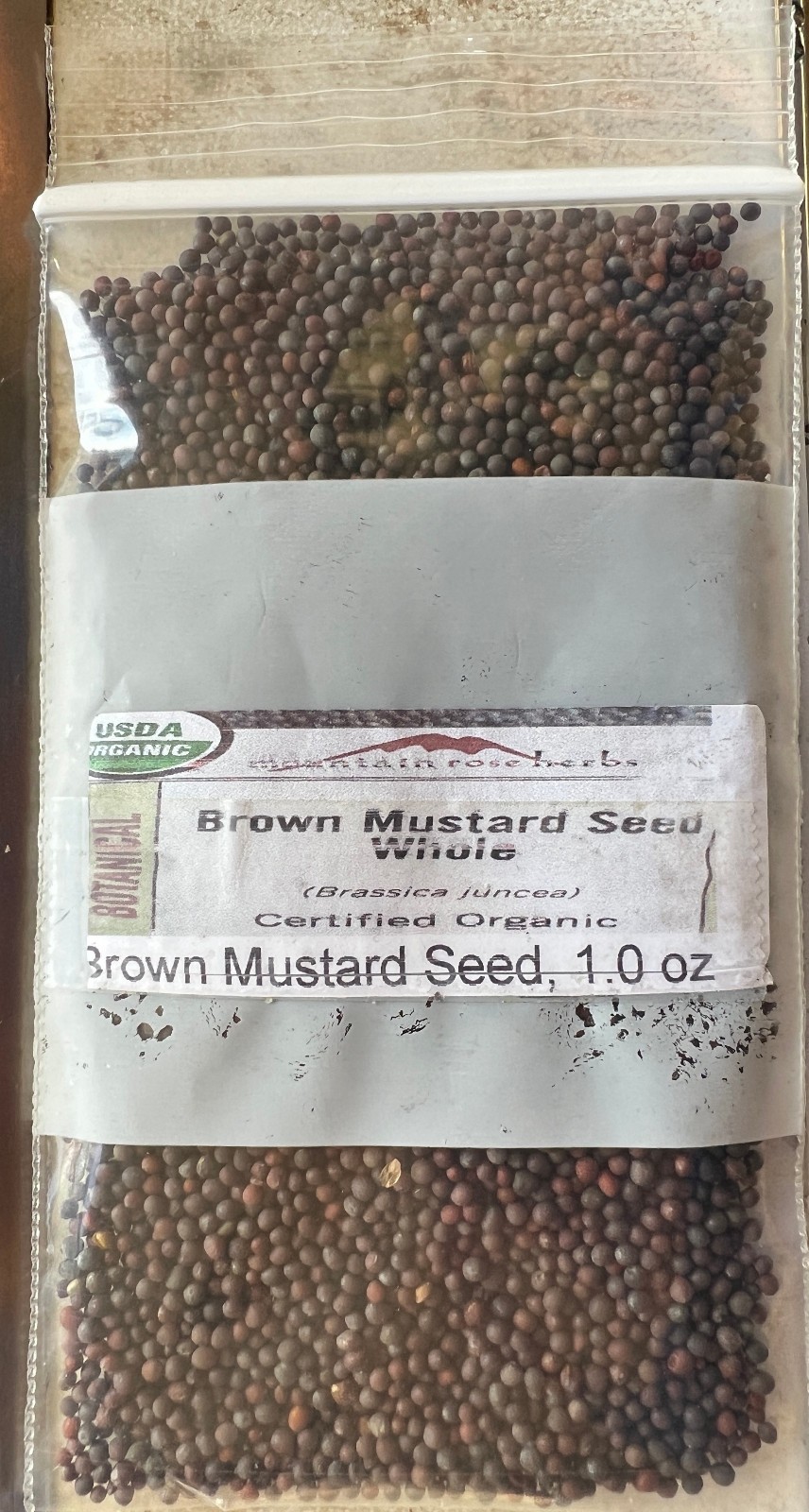Brown Mustard Seeds, Mountain Rose Herbs. 1 oz