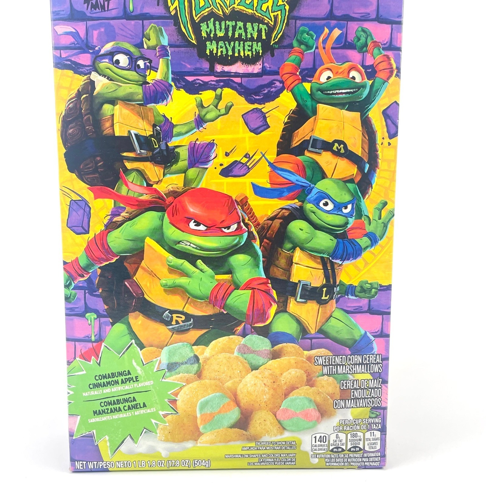 General Mills TMNT Mutant Mayhem Cereal Cinnamon Apple Family Size 17.8oz 2023
