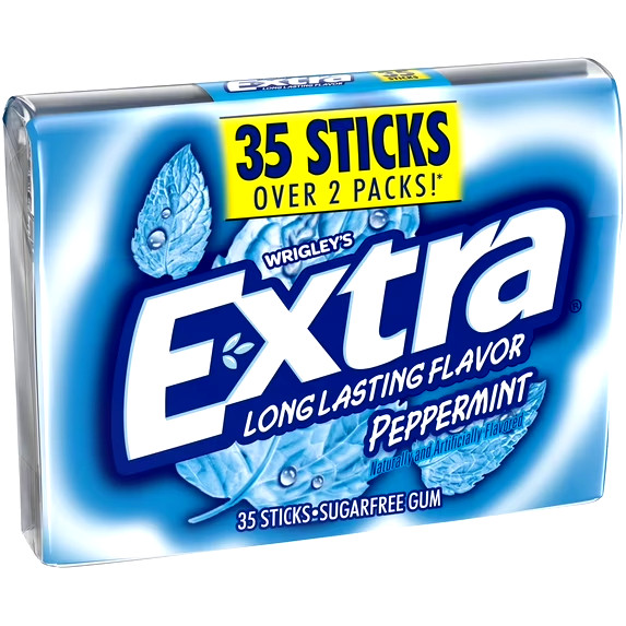 Extra Gum Peppermint Sugar-Free Chewing Gum – 35 Sticks Bulk Pack