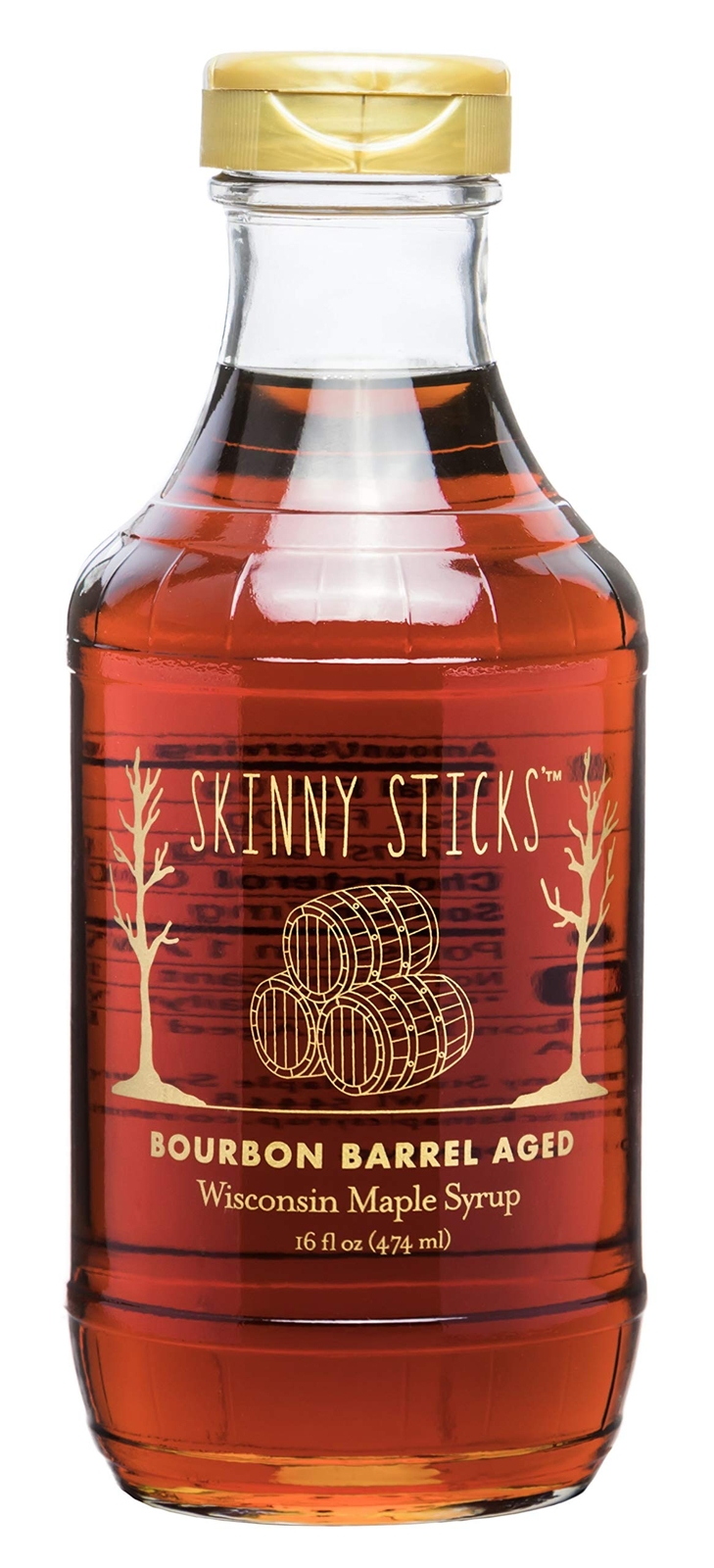 Skinny Sticks Syrup Maple Bourbon Aged 16 Fluid Ounces Pack of 6