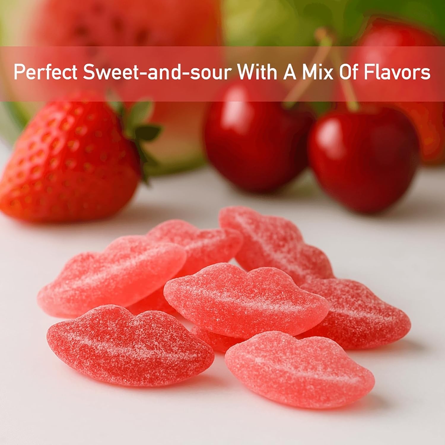 Snack Attack Sour Gummy Lips Candy – 1LB – 16OZ BAG – SHIPS FREE