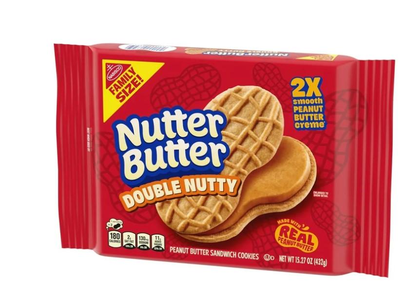 Nutter Butter double nutty peanut Butter Sandwich Cookies Family Size 15.27oz