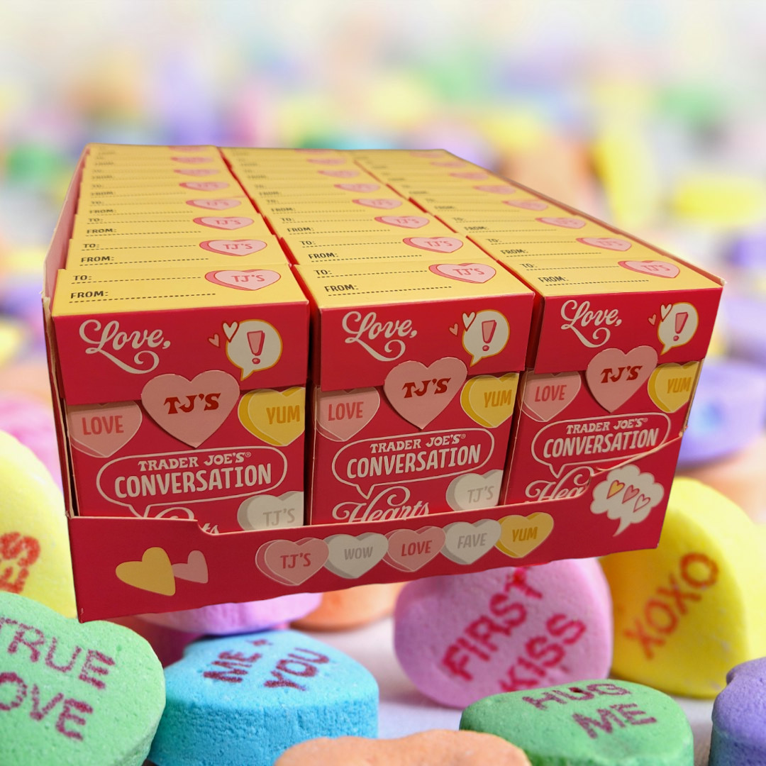(24-Pack) Trader Joe’s 1.3 oz CONVERSATION HEARTS Candies Box ** BB 2/2027 **