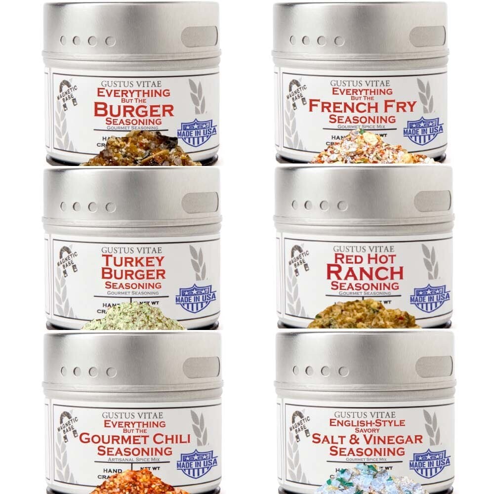 Gourmet Backyard BBQ Burgers & Fries Seasoning Set – Six Pack