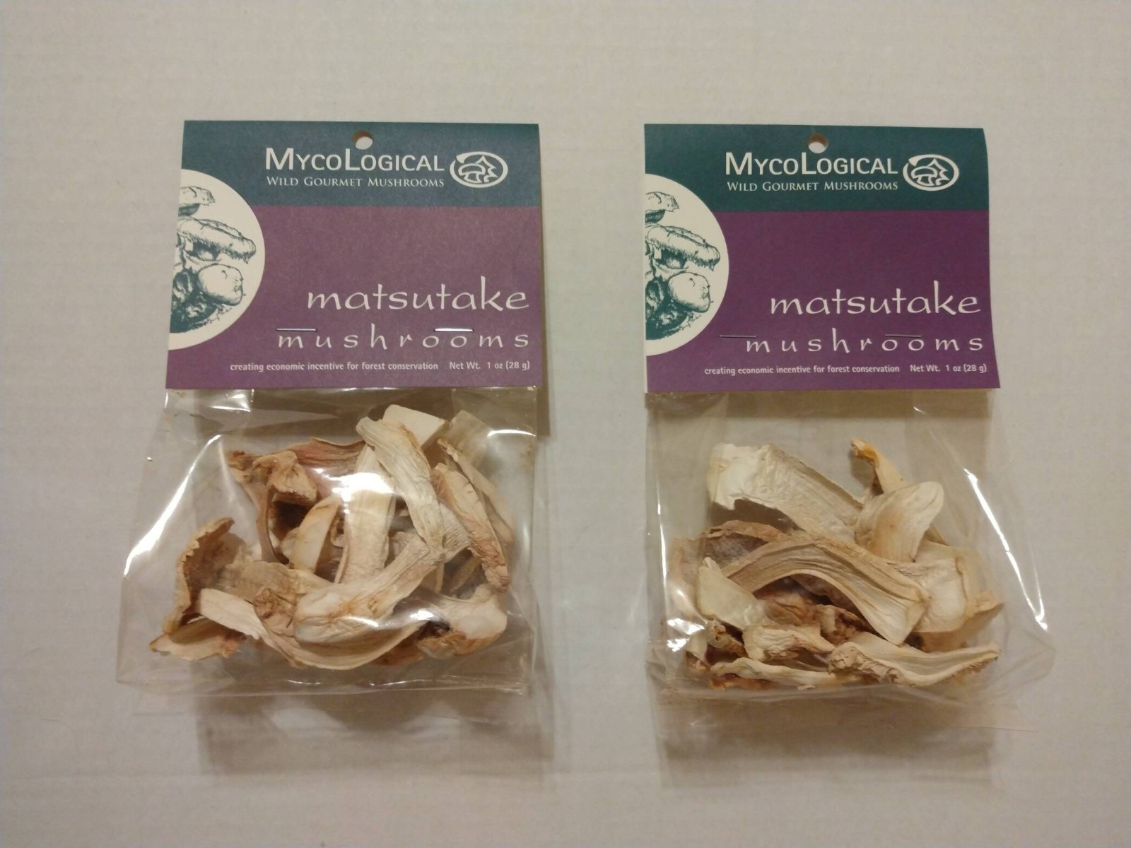 2 Packages — MycoLogical Dried Wild Gourmet Matsutake Mushrooms 1oz (28g)