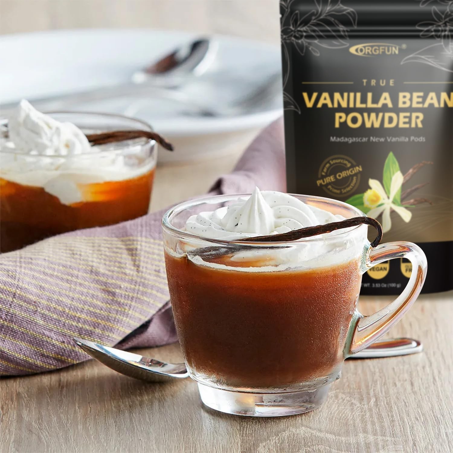 Vanilla Bean Powder 3.53 Oz Pure Madagascar Flavor Gluten Free Vegan