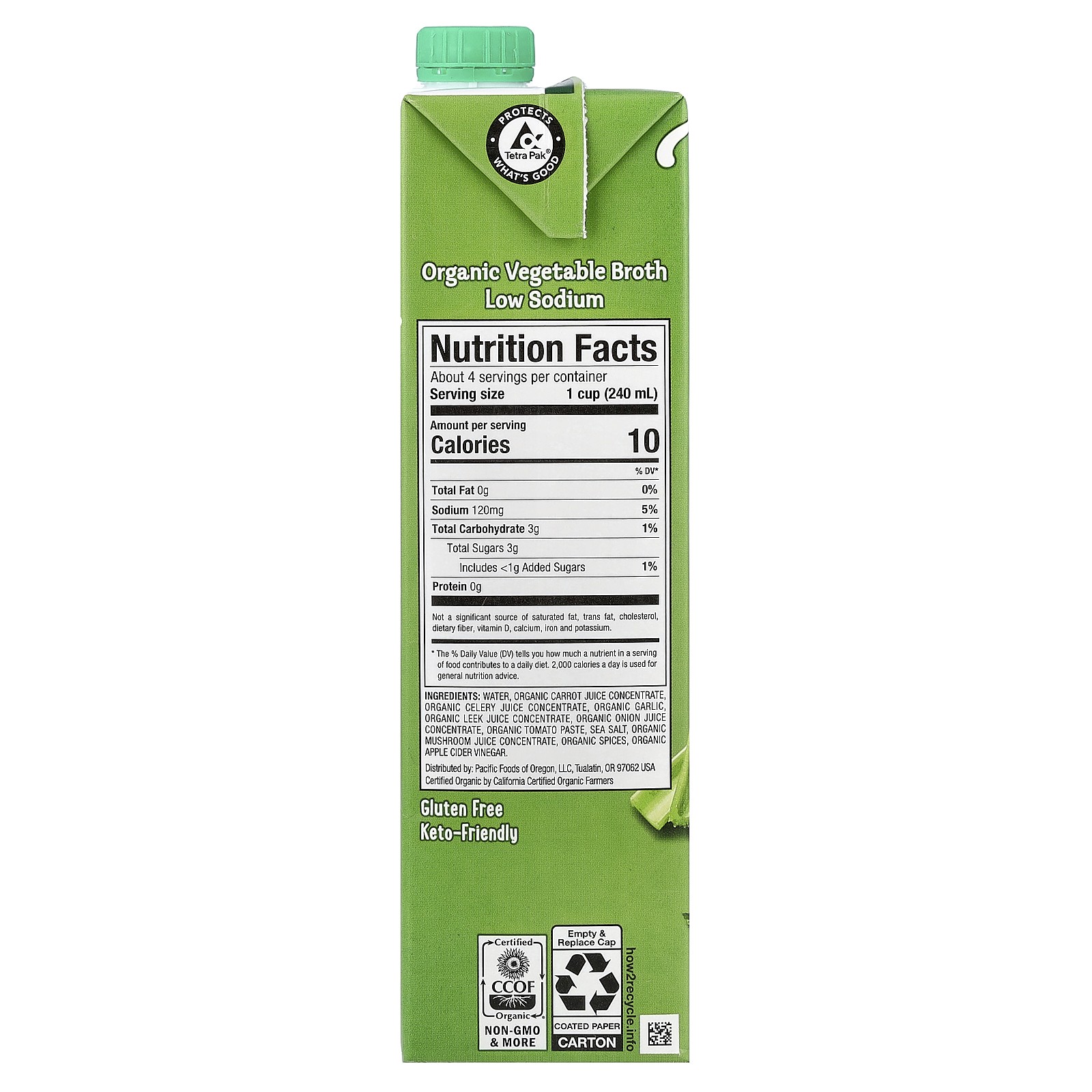 Organic Vegetable Broth, Low Sodium, 32 oz (907 g)