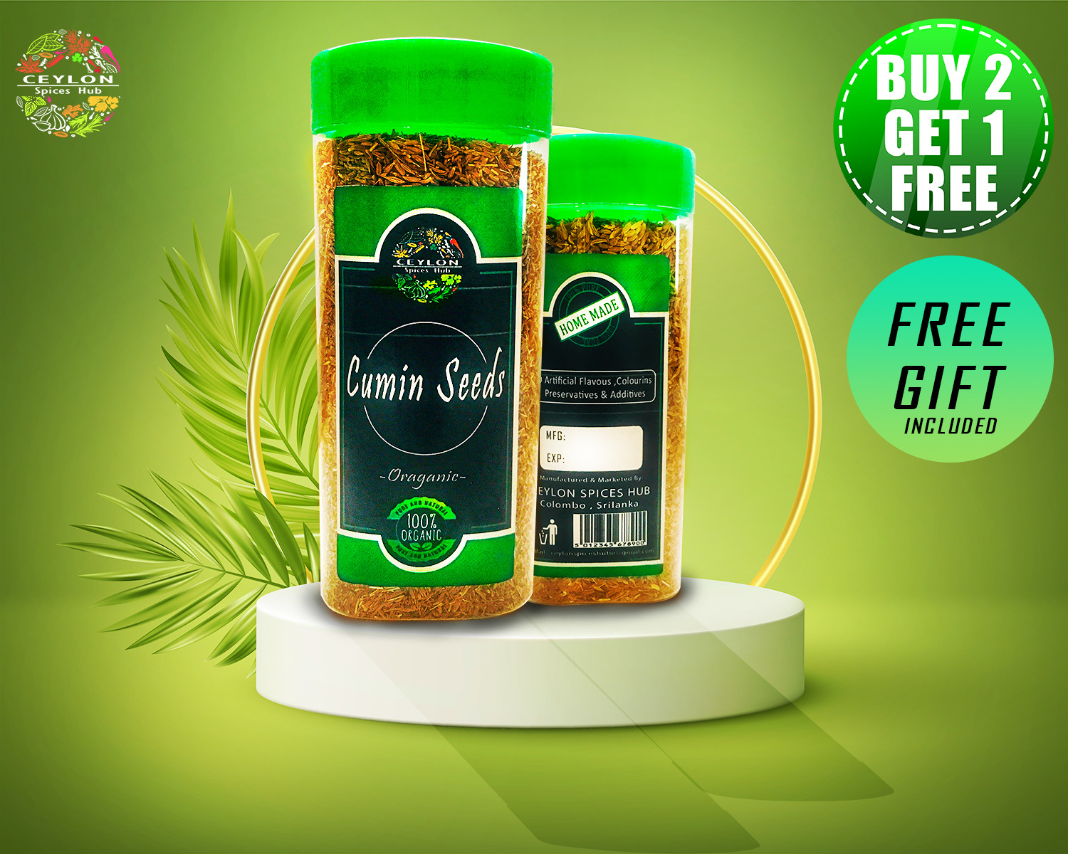 Ceylon Organic Cumin Seeds Natural High Quality Spices «Buy 2 Get 1 Free»
