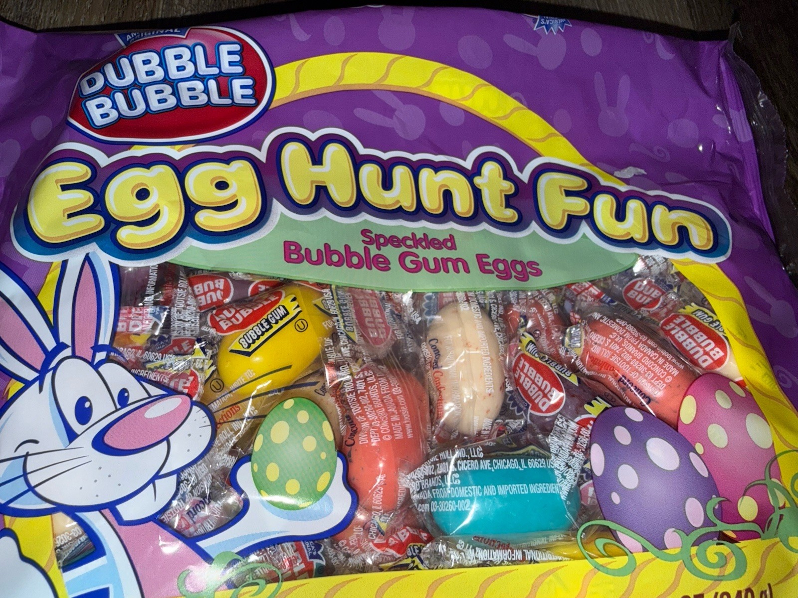 Dubble Bubble ~ Egg Hunt Fun Gum 12 oz Each, 2-Bags, 39 Pieces Each ~ 11/2027