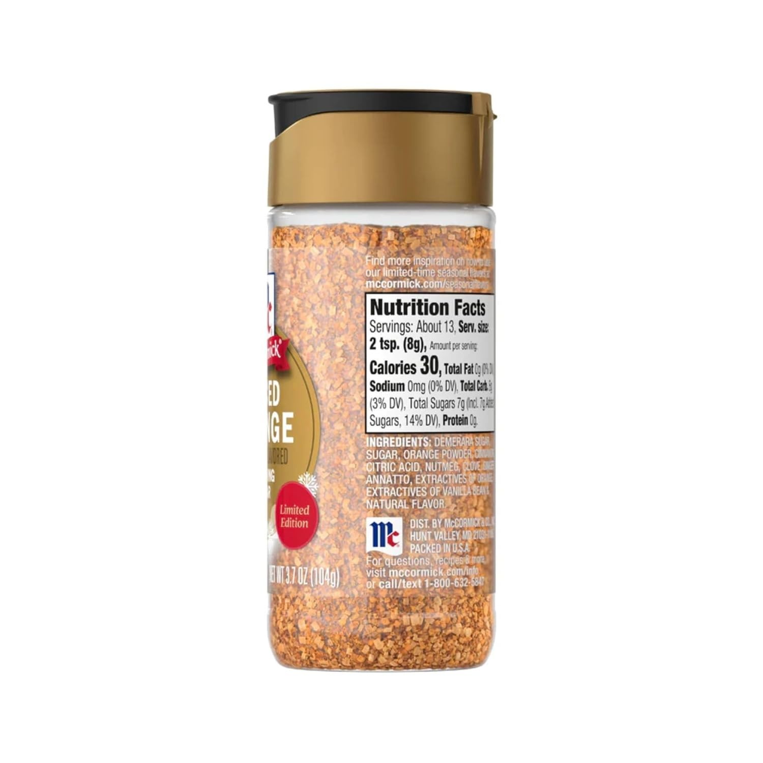 McCormick Spiced Orange Finishing Sugar 3.7 oz with Bottle Opener Keychain