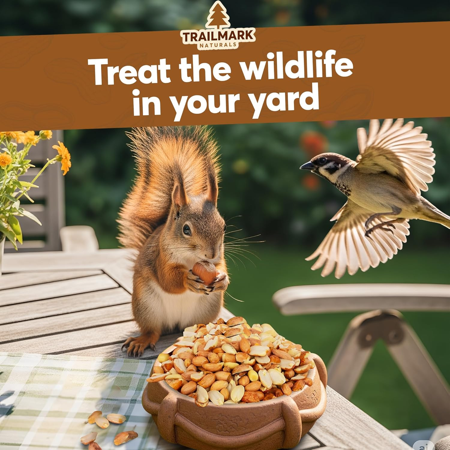 11 LB – Raw Shelled Peanuts for Squirrels, Out of Shell Peanuts for Birds and Wi