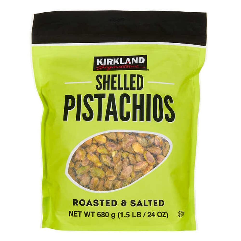 Kirkland Signature Nuts, Shelled Pistachios Roasted & Salted 24 Ounce (Pack of