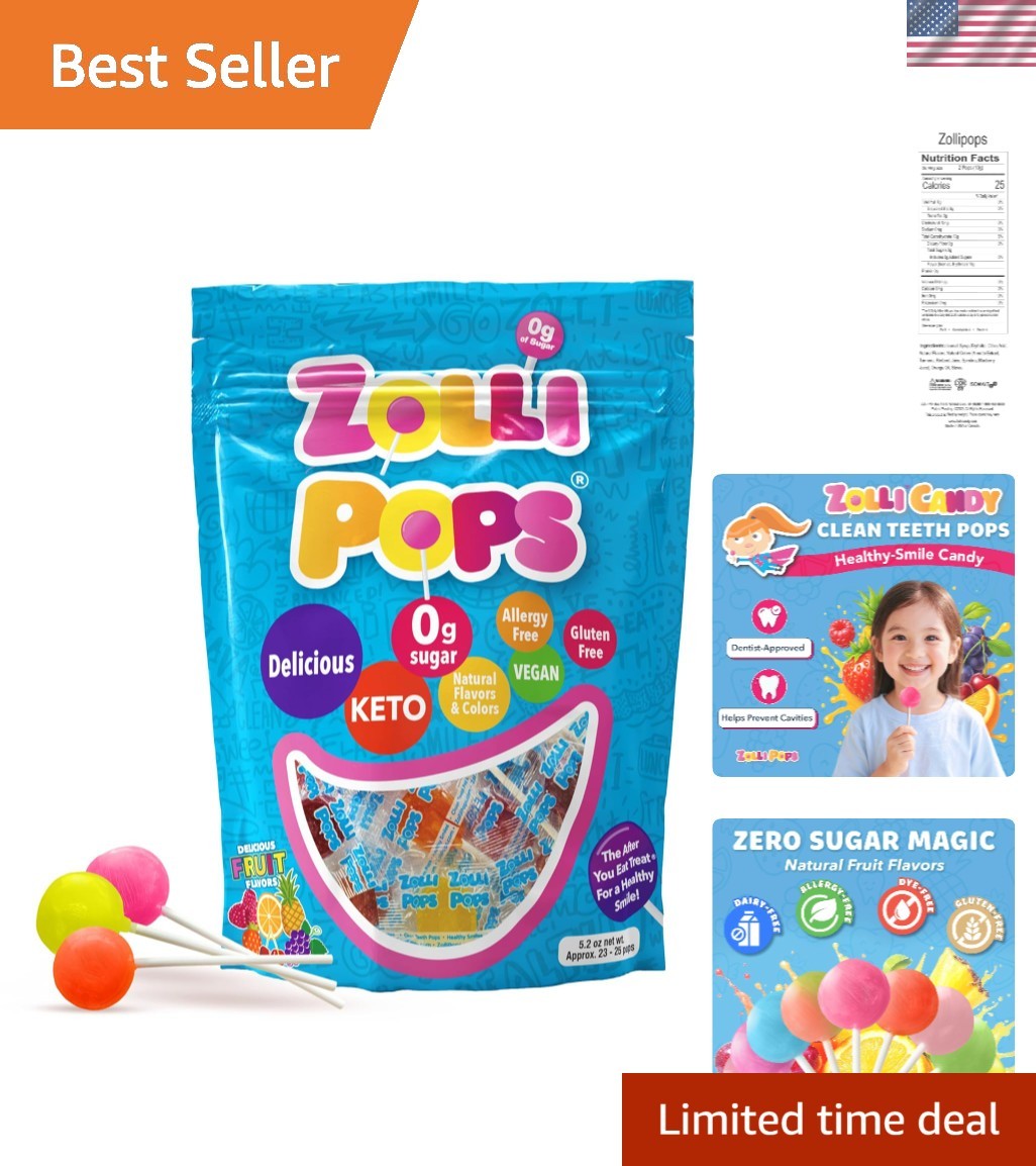 Sugar-Free Zollipops: Healthy Clean Teeth Lollipops Perfect for Kids Ages 3+