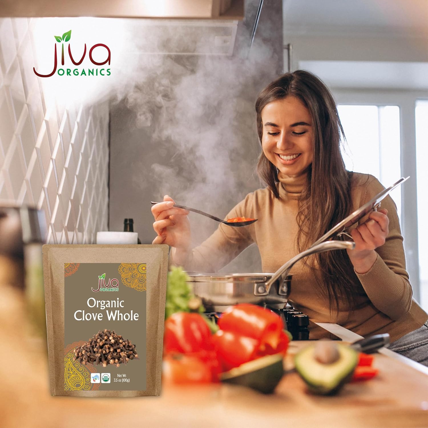 Jiva Organic Cloves Whole 3.5 Ounce Bag – Non-Gmo, Non Irradiated – Dried Clove