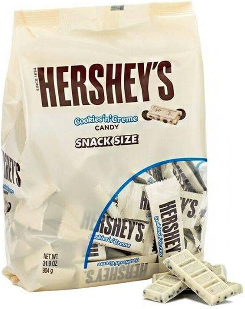 Hershey’s Cookies ‘n’ Creme Snack Bars White Milk Chocolate Candy Bars, 31.9 Oz