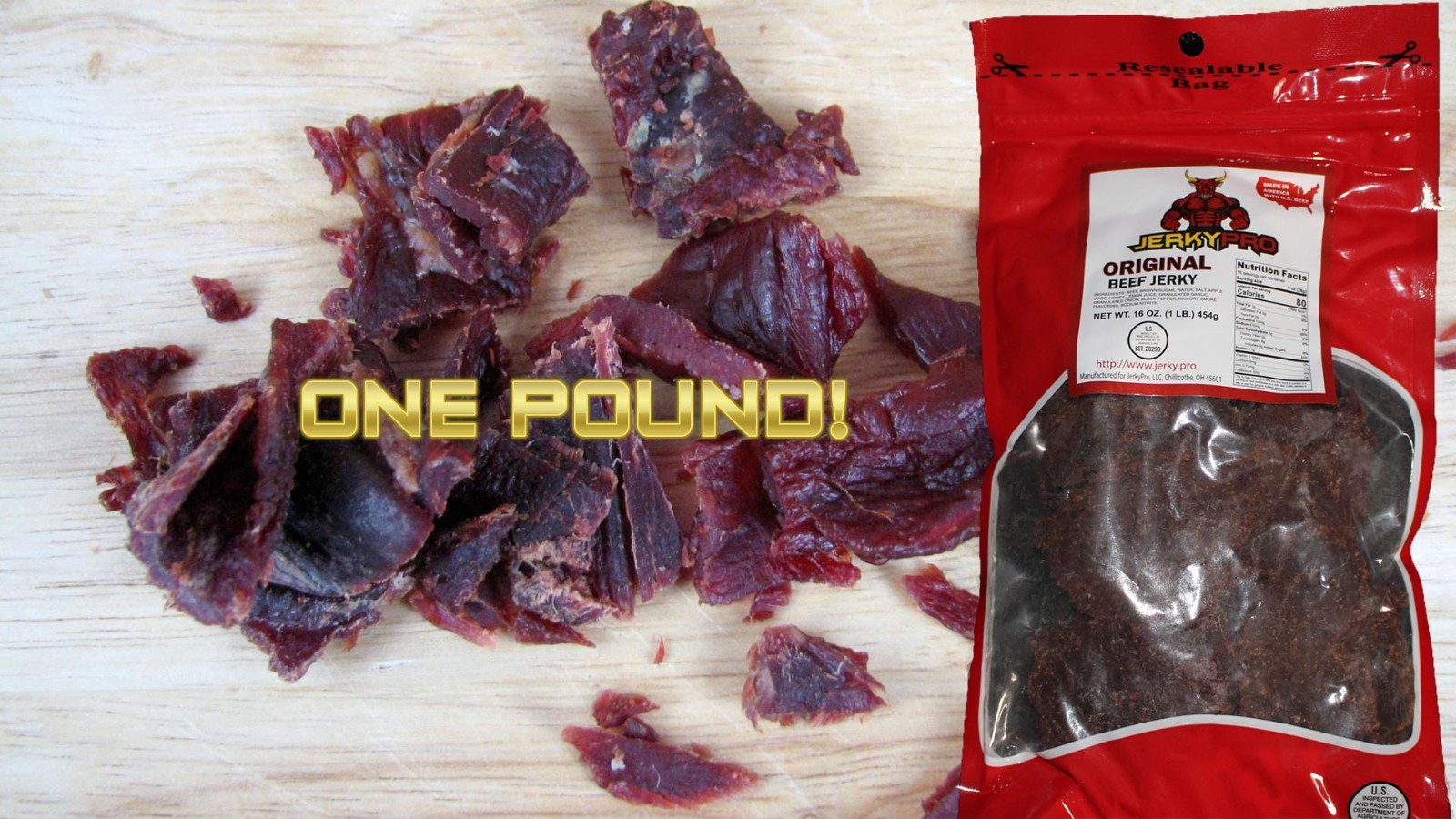*National Jerky Award Winner* JerkyPro STEAK Beef Jerky *Free Shipping* 1 Pound