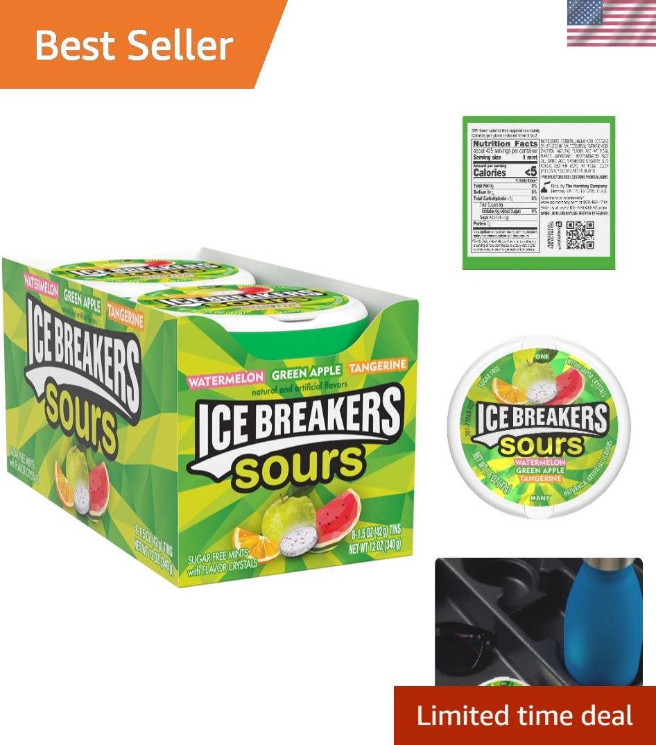 Sugar-Free Assorted Sour Fruit Mints – 1.5oz Tins, Perfect for All Occasions!