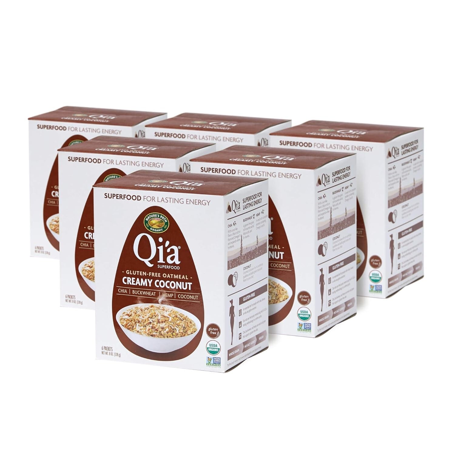 Nutritious & Tasty Creamy Coconut Oatmeal – 6 Pack, 35g Whole Grains, High Fiber