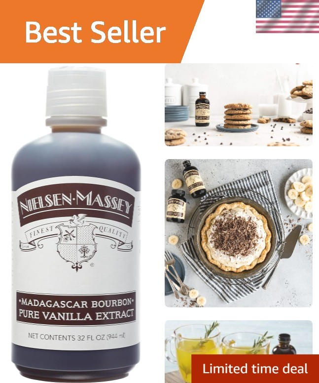 Madagascar Bourbon Pure Vanilla Extract for Baking and Cooking, 32 Ounce Bottle