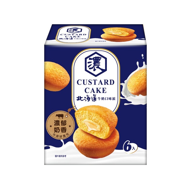 Custard Cake, Hokkaido Milk, Custard Flavors, Taiwan 19g x 6/ Pack 卡士達蛋糕