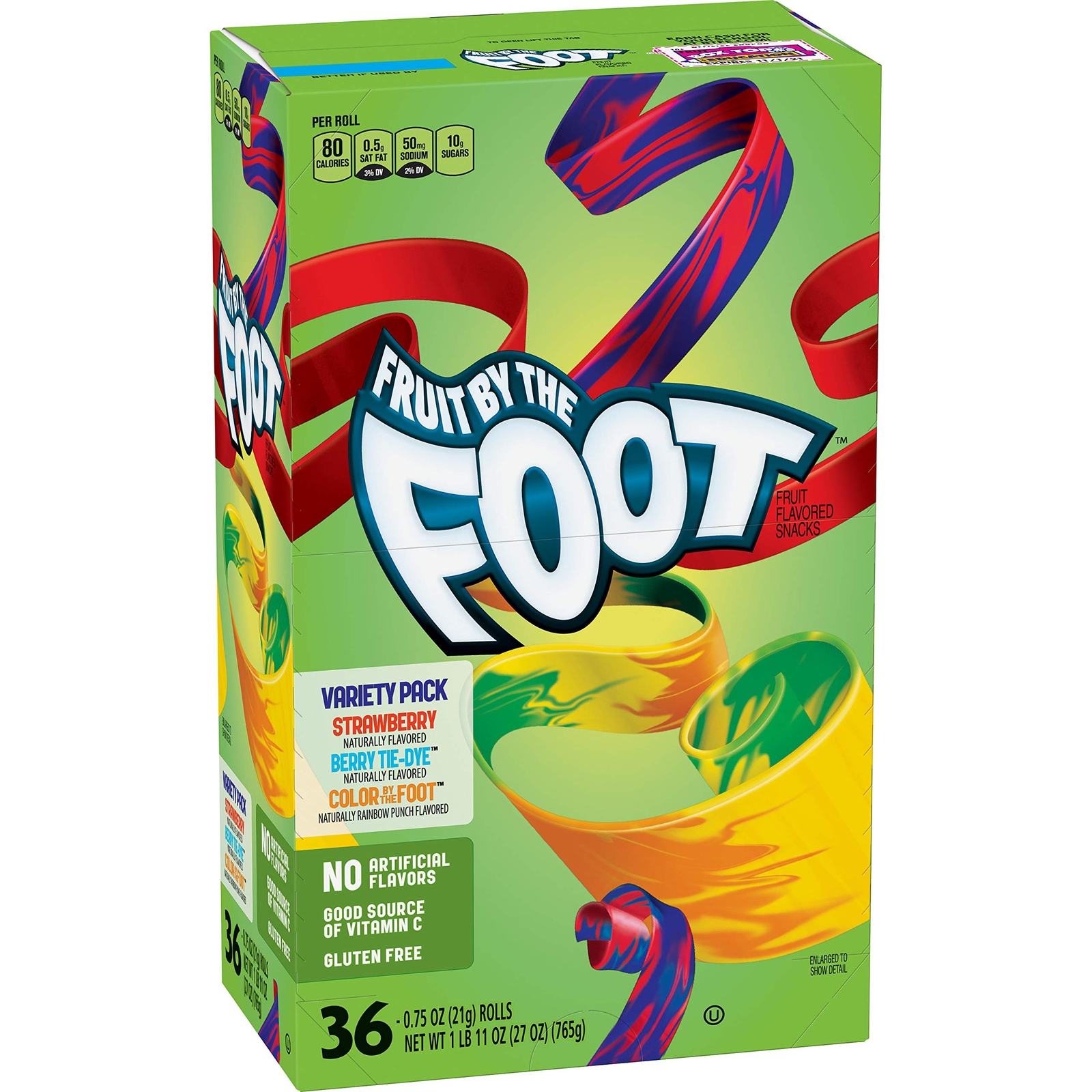 Betty Crocker Fruit By The Foot Strawberry/Berry Tie-Dye/Color By The Foot, 36