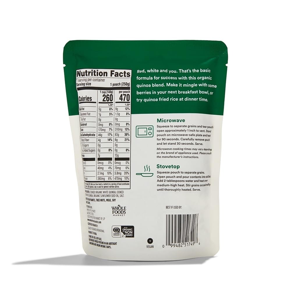 South American Organic Quinoa Blend, 90-Second Microwave Convenience, 8.8 Ounce